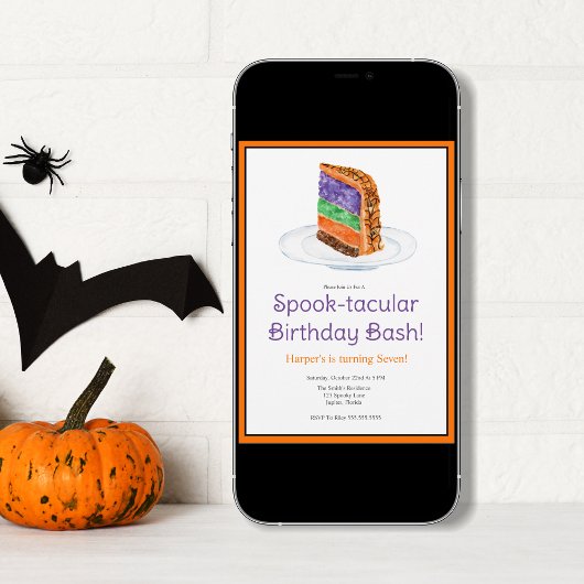 Aquarellfarben Halloween Einladung