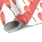 Aquarellfarben Hand Anstrichene rote Mohnblüte Geschenkpapier (Rolleneckpunkt)