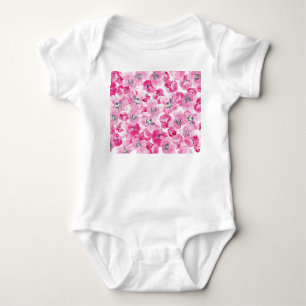 Aquarellfarben: handgezeichnet Kartendesign Baby Strampler