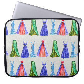 Aquarellfarben, handgezeichnet Kleider-Muster. Laptopschutzhülle