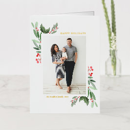 Aquarellfarben Heilige und grüne Happy Holidays Fo