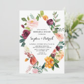 Aquarellfarben Herbst blüht Blumenkost Probe Abend Einladung (Stehend Vorderseite)