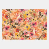 Aquarellfarben Herbst-Blume Geschenkpapier Set (Vorderseite)