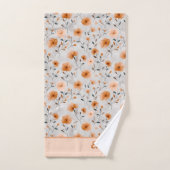 Aquarellfarben Herbst Blume Individuelle Name Mini Badhandtuch Set (Handtuch)