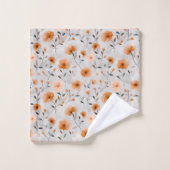 Aquarellfarben Herbst Blume Individuelle Name Mini Badhandtuch Set (Waschlappen)