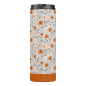 Aquarellfarben Herbst Blume Individuelle Name Thermosbecher (Rückseite)