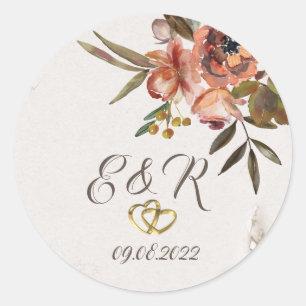 Aquarellfarben Herbst-Blume Runder Aufkleber