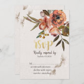 Aquarellfarben Herbst Blume UAWG Einladung (Vorne/Hinten)