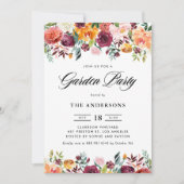 Aquarellfarben Herbst Blumen Garten Party Einladung (Vorderseite)