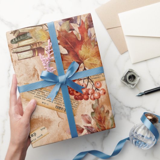 Aquarellfarben Herbst Blumenbuch Geschenkpapier (Schenken)