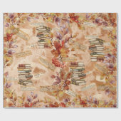 Aquarellfarben Herbst Blumenbuch Geschenkpapier (Flach)