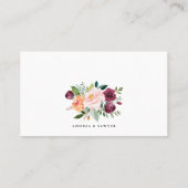 Aquarellfarben Herbst Blüten Garland Hochzeit im H Platzkarte (Rückseite)