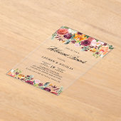 Aquarellfarben Herbst Blüten Garland Probe Brunch Acryleinladungen (Ablage )