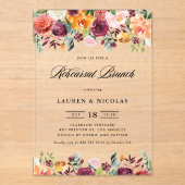 Aquarellfarben Herbst Blüten Garland Probe Brunch Acryleinladungen (Vorderseite)