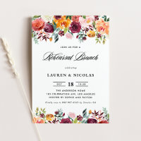 Aquarellfarben Herbst Blüten Garland Probe Brunch
