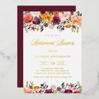 Aquarellfarben Herbst Blüten Garland Rente Brunch
