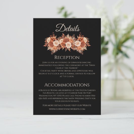 Aquarellfarben Herbst Elegance-Wedding- Begleitkarte (Stehend Vorderseite)