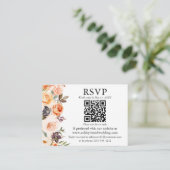 Aquarellfarben Herbst Floral QR UAWG Wedelpfirsich Begleitkarte (Stehend Vorderseite)