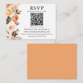 Aquarellfarben Herbst Floral QR UAWG Wedelpfirsich Begleitkarte (Vorne/Hinten)