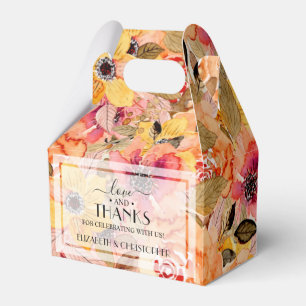 Aquarellfarben Herbst FlorCollage Geschenkschachtel