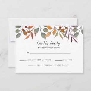 Aquarellfarben Herbst/Herbstfoliage Hochzeit RSVP