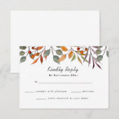 Aquarellfarben Herbst/Herbstfoliage Hochzeit RSVP  Karte (Vorne/Hinten)