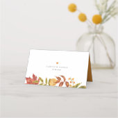 Aquarellfarben Herbst Hochzeit im Herbst Auswahl Platzkarte (Rückseite)