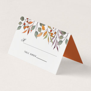 Aquarellfarben Herbst Hochzeitsszenarien Platzkart