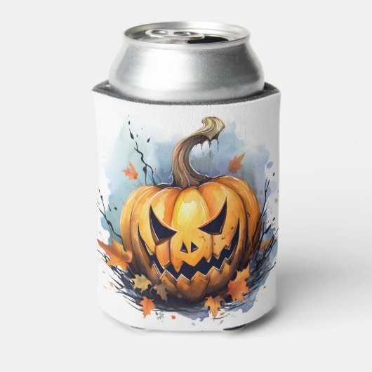Aquarellfarben Herbst Jack-o-Laterne Dosenkühler (Kanne Rückseite)
