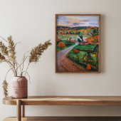 Aquarellfarben Herbst Landschaft Poster