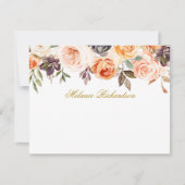 Aquarellfarben Herbst Personalisiertes Gold Mitteilungskarte (Vorderseite)