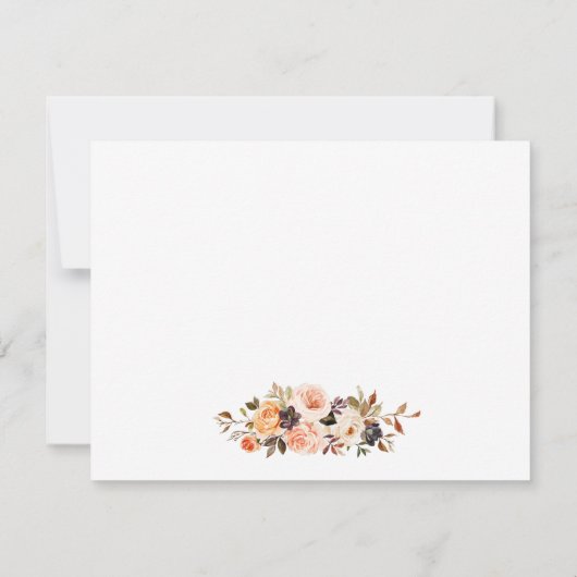 Aquarellfarben Herbst Personalisiertes Gold Mitteilungskarte (Rückseite)