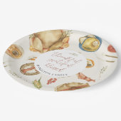 Aquarellfarben Herbst Türkei Erntedank Abendessen Pappteller (Schrägansicht)