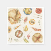 Aquarellfarben Herbst Türkei Erntedank Abendessen Serviette (Vorderseite)