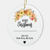 Aquarellfarben Herbst Weihnachten Foto Keramik Ornament (Links)