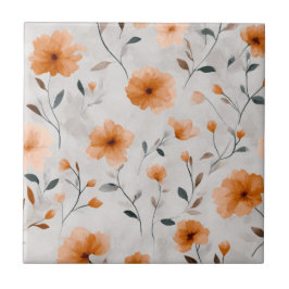 Aquarellfarben Herbst Wildblumen Minimalistisch Fliese