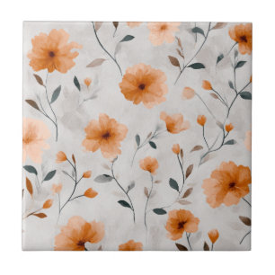 Aquarellfarben Herbst Wildblumen Minimalistisch Fliese