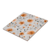 Aquarellfarben Herbst Wildblumen Minimalistisch Fliese (Seite)