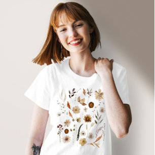 Aquarellfarben Herbst-Wildblumen T-Shirt