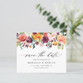 Aquarellfarben Herbstblüten blühen Save the Date (Stehend Vorderseite)