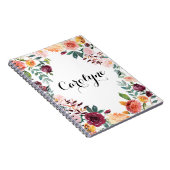 Aquarellfarben Herbstblüten Blumenrahmen Notizblock (Rechte Seite)