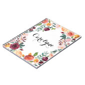 Aquarellfarben Herbstblüten Blumenrahmen Notizblock (Linke Seite)