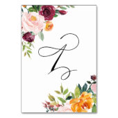 Aquarellfarben Herbstblüten Blütenblütenblüte Tisc Tischnummer (Rückseite)