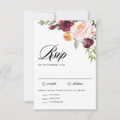 Aquarellfarben Herbstblüten Blütenduschen RSVP Karte (Vorderseite)