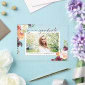 Aquarellfarben Herbstblüten Foto Abschluss Acryleinladungen (In Situ (Hochzeit))