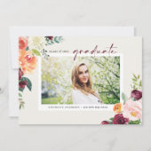 Aquarellfarben Herbstblüten Foto Abschluss Ankündigung (Vorderseite)