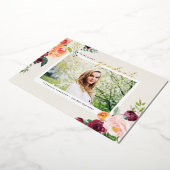 Aquarellfarben Herbstblüten Foto Abschluss Folieneinladung (Gedreht)