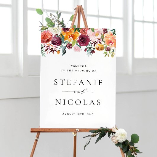 Aquarellfarben Herbstblüten Hochzeit im Herbst Wil Poster