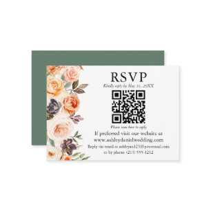 Aquarellfarben Herbstblütenfarbstoff QR UAWG Sage Begleitkarte