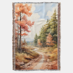 Aquarellfarben Herbstlandschaft Decke
